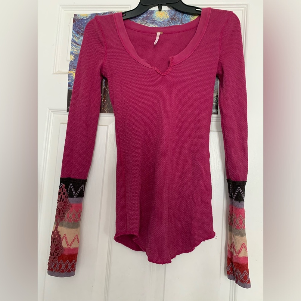 Free people thermal crochet sleeve